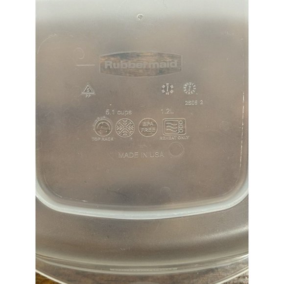 Rubbermaid Red Top  Storage Container Square Almond Lid 5 Cups 1.2 L USA Vintage - Picture 10 of 10